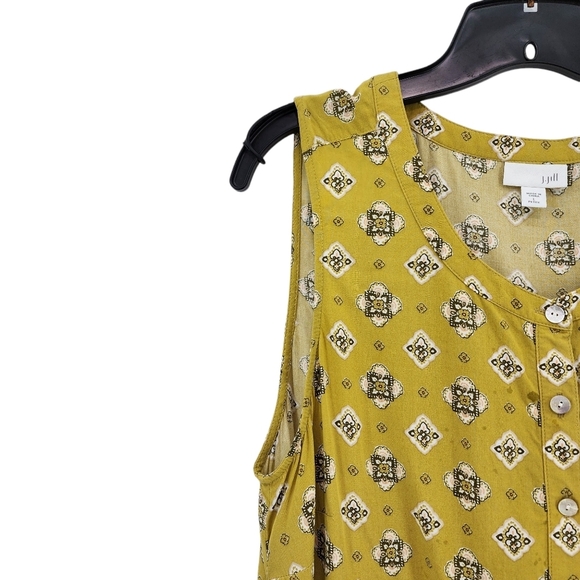 J. Jill Women's 100% Rayon Bandana Print Button Front Sleeveless Top - L - Picture 2 of 6